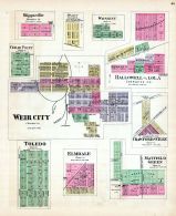 Stippsville, Messer, Wonsivu, Cedar Point, Hallowell and Lola, Weir City, Toledo, Elmdale, Crawfordsville, Kansas State Atlas 1887